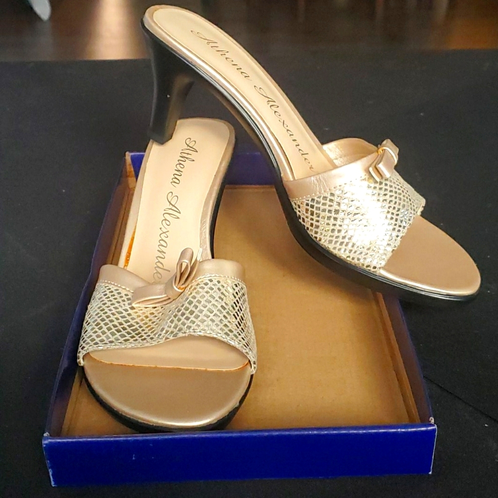 Athena Alexander Gold Kitten Heel